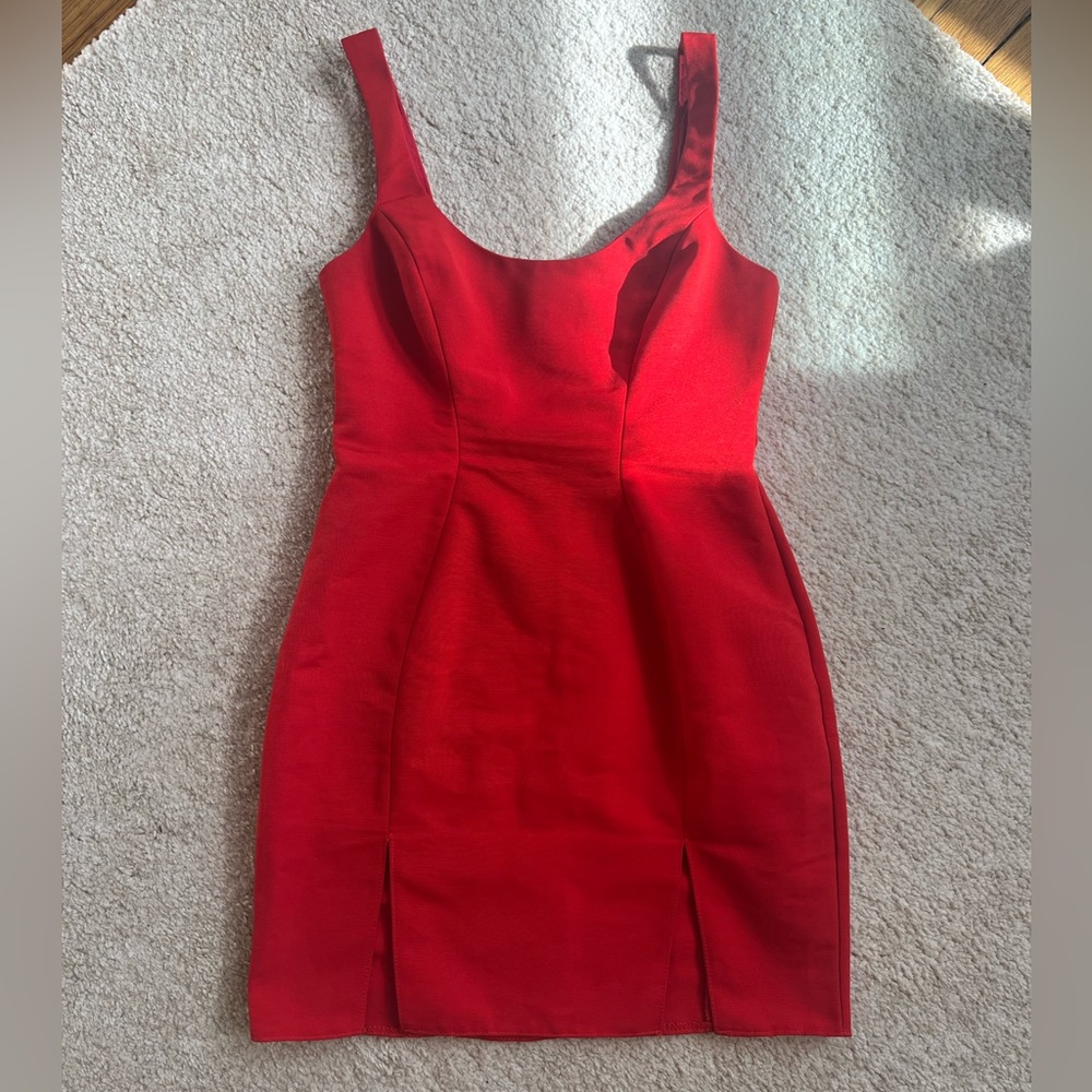 ASOS structured scoop mini dress with split detail
